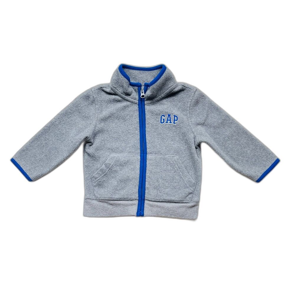 Baby Gap Full-Zip Fleece Mock Neck Sweatshirt Jacket Gray Size 18-24 months